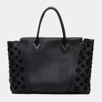 ราคา Louis Vuitton Black Leather W Bag Tote Bag (751340)