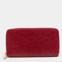 ราคา Louis Vuitton Red Ostrich Zippy Wallet (752680)