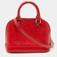 ราคา Louis Vuitton Red Epi Leather Alma Nano Bag (759695)