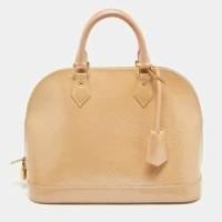 ราคา Louis Vuitton Rose Florentine Monogram Vernis Alma PM Bag (760384)