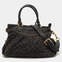 ราคา Louis Vuitton Black Monogram Denim Neo Cabby MM Bag (758350)