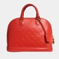 ราคา Louis Vuitton Orange Monogram Vernis Leather BB Alma Top Handle Bag (755956)