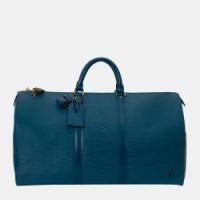 ราคา Louis Vuitton Blue Epi Leather Keepall 50 Bag (763496)