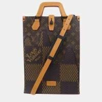 ราคา Louis Vuitton X NIGO Collaboration Brown Canvas Giant Damier Ebene Mini Tote Bag (762998)