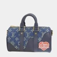 ราคา Louis Vuitton X Nigo Blue Monogram Denim and Taurillon Leather Keepall Bandouliere XS Bag (760559)