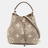 ราคา Louis Vuitton Torterelle/Cream Monogram Empreinte Leather NeoNoe MM Bag (761706)