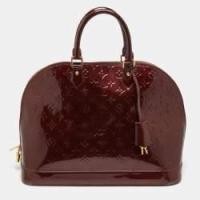 ราคา Louis Vuitton Rouge Fauviste Monogram Vernis Alma GM Bag (762133)