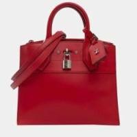 ราคา Louis Vuitton Red Leather City Steamer Bag (755977)