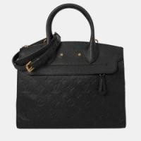 ราคา Louis Vuitton Black Leather City Steamer PM bag (755985)