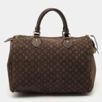 ราคา Louis Vuitton Fusain Monogram Mini Lin Canvas Speedy 30 Bag (767185)