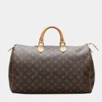 ราคา Louis Vuitton Brown Canvas Monogram Speedy 40 Satchel Bag (766450)