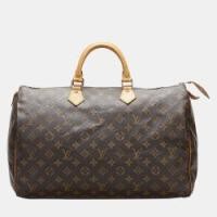 ราคา Louis Vuitton Brown Canvas Monogram Speedy 40 Satchel Bag (766449)