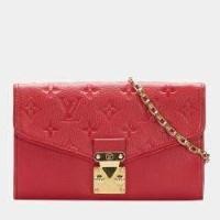 ราคา Louis Vuitton Red Monogram Empreinte Saint-Germain Pochette (765973)