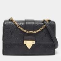 ราคา Louis Vuitton Black Monogram Empreinte Leather Saint Sulpice PM Bag (765514)