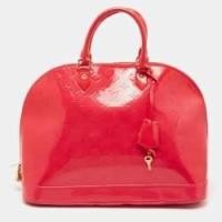 ราคา Louis Vuitton Rose Pop Monogram Vernis Alma GM Bag (767650)