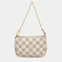 ราคา Louis Vuitton Damier Azur Canvas Mini Pochette Clutch (769615)