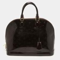 ราคา Louis Vuitton Amarante Monogram Vernis Alma GM Bag (772619)