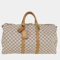 ราคา Louis Vuitton Brown Damier Azur Canvas Keepall 50 bag (772331)