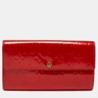 ราคา Louis Vuitton Red Monogram Vernis Sarah Wallet (771336)