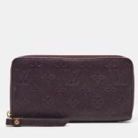 ราคา Louis Vuitton Grenat Monogram Empreinte Leather Zippy Wallet (769875)