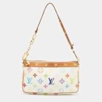 ราคา Louis Vuitton White Monogram Multicolore Canvas Pochette Accessories (775289)