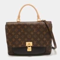 ราคา Louis Vuitton Black Monogram Canvas and Leather Marignan Bag (775511)