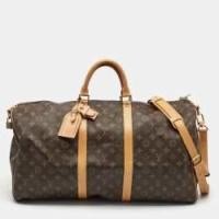 ราคา Louis Vuitton Monogram Canvas Keepall Bandouliere 55 Bag (775106)