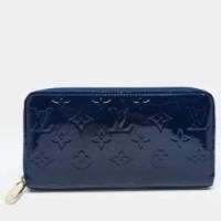 ราคา Louis Vuitton Navy Blue Monogram Vernis Zippy Wallet (774356)
