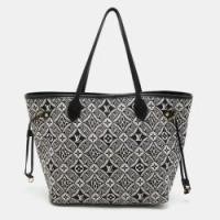ราคา Louis Vuitton Black/White Jacquard Since 1854 Neverfull MM Bag (774141)