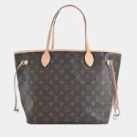 ราคา Louis Vuitton Brown Monogram Canvas Neverfull MM Tote Bag (773308)