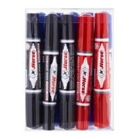 ราคา ตราม้า ปากกาเคมี 2 หัว คละสี แพ็ค 10 (8851552201580)