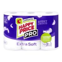 ราคา บิ๊กซี แฮปปี้ ไพรซ์ โปร กระดาษม้วนชนิด 3 ชั้น แพ็ค 6 (8850046338566)