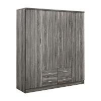 ราคา ตู้เสื้อผ้า 4 บาน พร้อมลิ้นชัก รุ่นโลตัส - สีเทา (370000434)