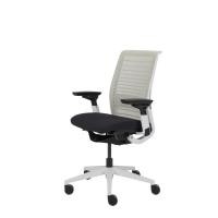 ราคา เก้าอี้เพื่อสุขภาพ Steelcase รุ่น THINK V2 พนักกลาง ขาขาว /ADJ.LUMBAR เบาะผ้า/พนักตาข่าย (29958570190)