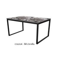 ราคา โต๊ะทำงานโล่งขาเหล็ก 120CM HBD-1280 (สีดำ/ลายหิน)