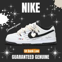 ราคา จัดส่งฟรี Nike SB Dunk Low Lot White Black DD1391 100 รองเท้าวิ่ง รองเท้า nike (20084107289)
