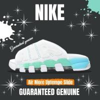 ราคา จัดส่งฟรี Nike Air More Uptempo Slide White Aqua FN3437 161 รองเท้าแตะ รองเท้า nike (23472751228)