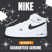 ราคา จัดส่งฟรี Nike Air Force 1 07 LV8 Mid Premium White black องเท้าผ้าใบ รองเท้า nike CV3039 108 (24415721673)