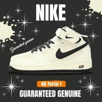 ราคา จัดส่งฟรี Nike Air Force 1 07 Mid Beige Black องเท้าผ้าใบ รองเท้า nike SH0235 511 (24057566990)