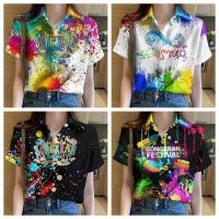 ราคา เสื้อสงกรานต์2567 รูปแบบเฉพาะตัวของเทศกาลสาดน้ำ Shirt เสื้อฮาวายผู้หญิง เสื้อยืดแขนสั้นผู้หญิงปีใหม่ (24417757327)