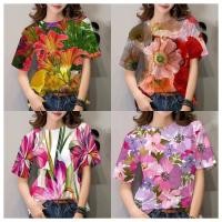 ราคา มีสินค้า 2567เสื้อยืดดีไซน์แฟชั่นสตรี เสื้อลายดอกสวยๆ เสื้อฮาวายลำลอง (25321087660)