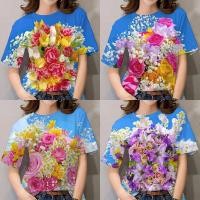 ราคา มีสินค้า เสื้อฮาวายชายหาดสตรีทันสมัย2567 เสื้อลายดอกสีฟ้าสวยๆ สไตล์รีสอร์ทลำลองทุกวัน เสื้อยืดฤดูร้อนทรงหลวมและระบายอากาศได้ดี (25523568178)