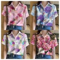 ราคา มีสินค้า เสื้อฮาวายสตรีทันสมัย2567 เสื้อลายดอกสวยๆ สไตล์รีสอร์ทลำลองทุกวัน เสื้อยืดฤดูร้อนทรงหลวมและระบายอากาศได้ดี (22589778927)