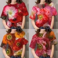 ราคา เสื้อสงกรานต์2567 เสื้อลายดอกสงกรานต์ เสื้อยืดลำลองสตรีทันสมัย Hawaiian Shirt (25169459018)