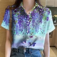 ราคา เสื้อสงกรานต์2567 เสื้อฮาวายผู้หญิง เสื้อเชิ้ตชายและหญิงเกาหลีทรงหลวมระบายอากาศได้ดี ลายดอกไม้ยอดนิยม (24165458893)