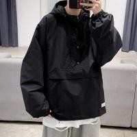 ราคา เสื้อแจ็กเก็ต มีฮู้ด มีซิปครึ่งตัว กันลม กันฝน ทรงหลวม สไตล์เรโทร แฟชั่นฤดูใบไม้ร่วง สําหรับผู้ชาย 2023 (23778247879)