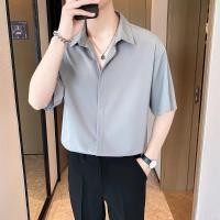 ราคา เสื้อเชิ้ตแขนสั้น ผ้าเรยอน ทรงหลวม แบบแห้งเร็ว สไตล์เกาหลี สําหรับผู้ชาย 2023 (19682413799)