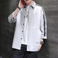 ราคา เสื้อเชิ้ตแขนสั้น 5 4 ระบายอากาศ แห้งเร็ว ลายทาง สไตล์เกาหลี เรโทร สําหรับผู้ชาย (24922949883)