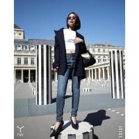 ราคา TBY JEANS by Beary กางเกงยีนส์ทรงสกินนี่ เอวสูง ขา 9 ส่วน โทนสีสนิม รุ่น T3131 (25816518296)
