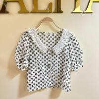 ราคา เสื้อลายดอกคอปกลูกไม้เกาหลี A47 ฟรีไซส์S M L XL ใส่ได้ถ่ายจากงานจริงพร้อมส่ง (29600245340)